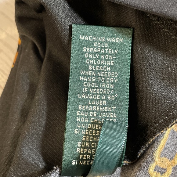 Lauren Ralph Lauren Black Gold Equestrian Bridle Ruched Side Dress Women's 6 - Picture 11 of 11